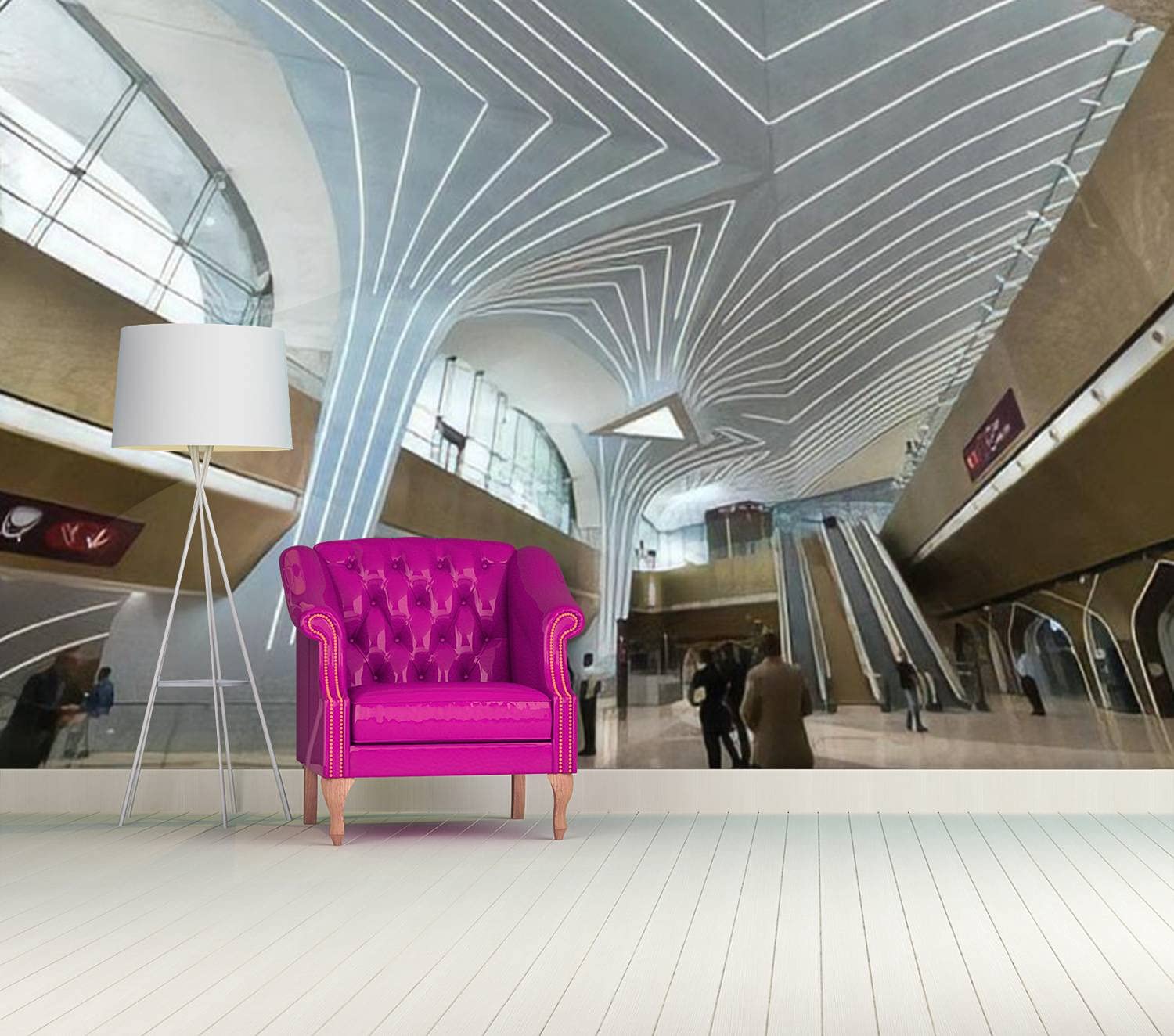 1500x1324 Modern 3D Doha Qatar May 082019 Msheireb Metro Station In Doha Msheireb The Wallpaper Stick And Peel Wall Stickers Removable Wall Paper Mural For Living Room Bedroom TV Background Wall