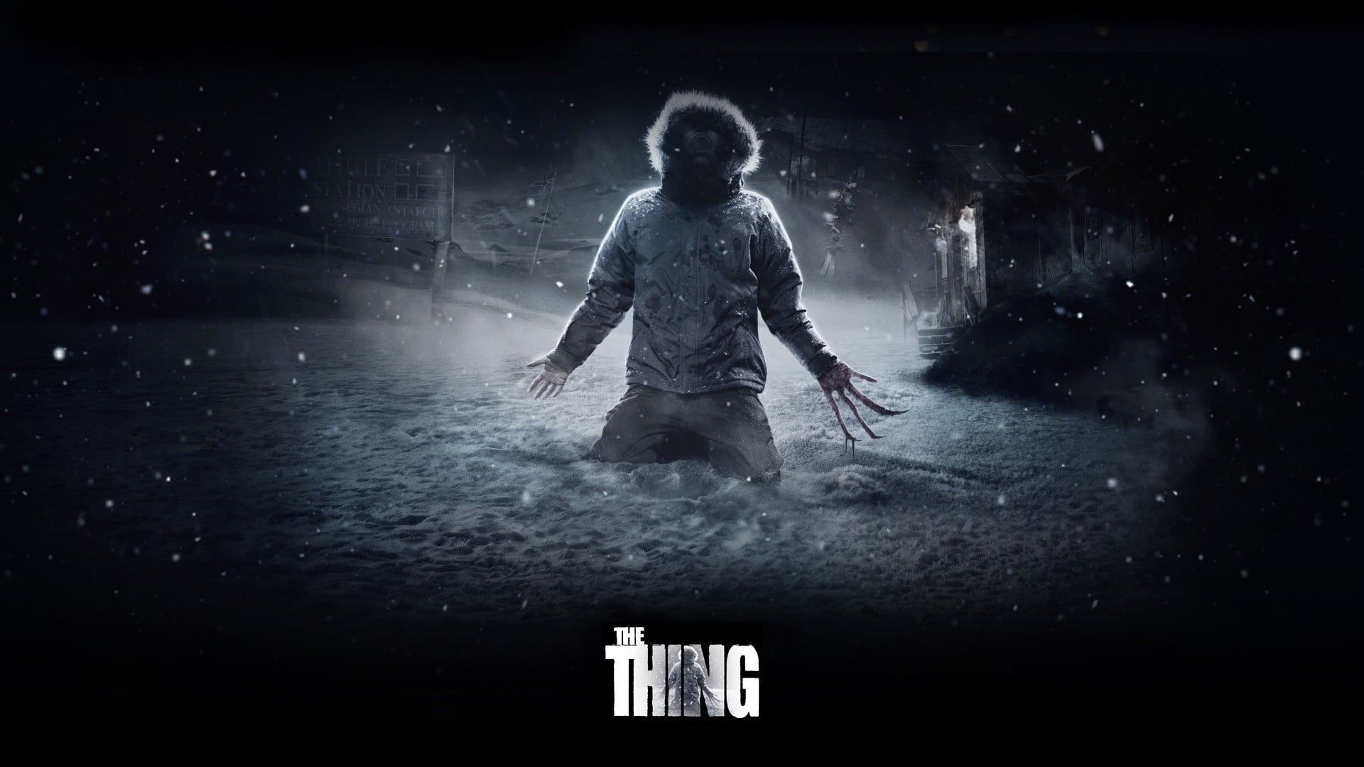 1920x1080 Wallpaper / 1080P, young adult, women, portrait, front view, horror, motion, spooky, full length, thing, movie, night, The Thing, adult, poster, looking at camera free download