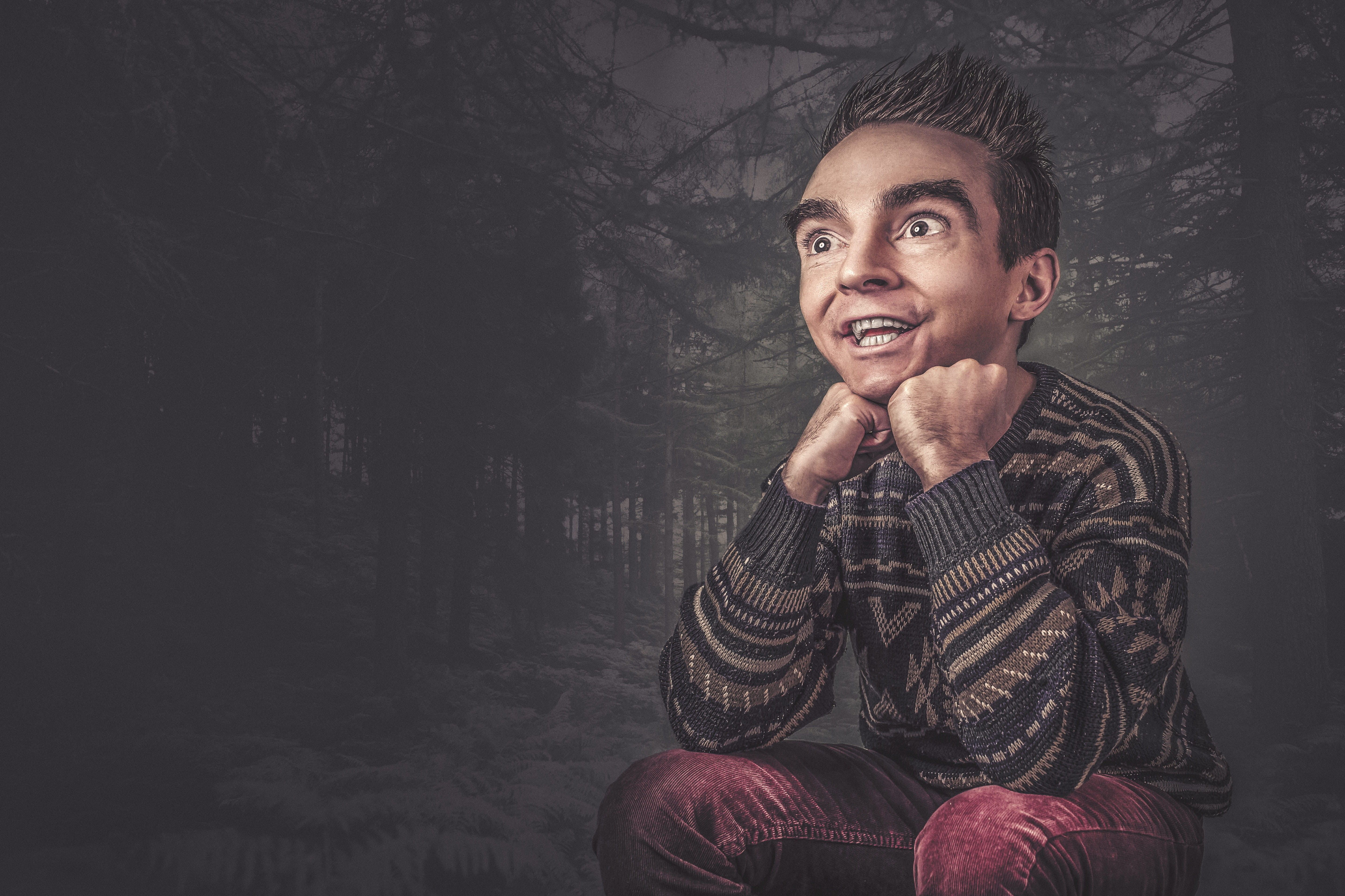 5760x3840 Wallpaper / young adult, young men, school, caucasian Ethnicity, emotion, one Person, indoors, lazy, red, photo, front view, whimsical, sweater, silly, one Man Only free download