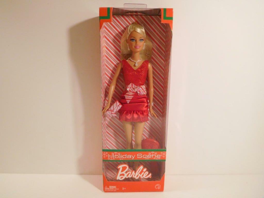 1024x768 Christmas Barbie 2008 Holiday Scene Barbie, NRFB