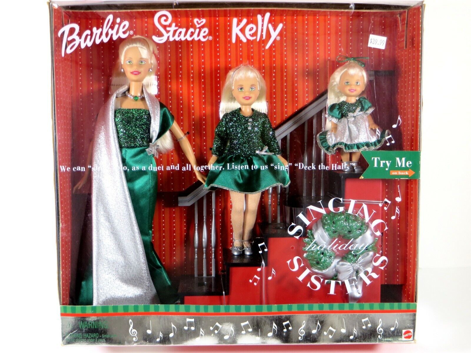 1600x1200 NIB BARBIE DOLL 2000 HOLIDAY SINGING SISTERS STACIE KELLY CHRISTMAS 26260