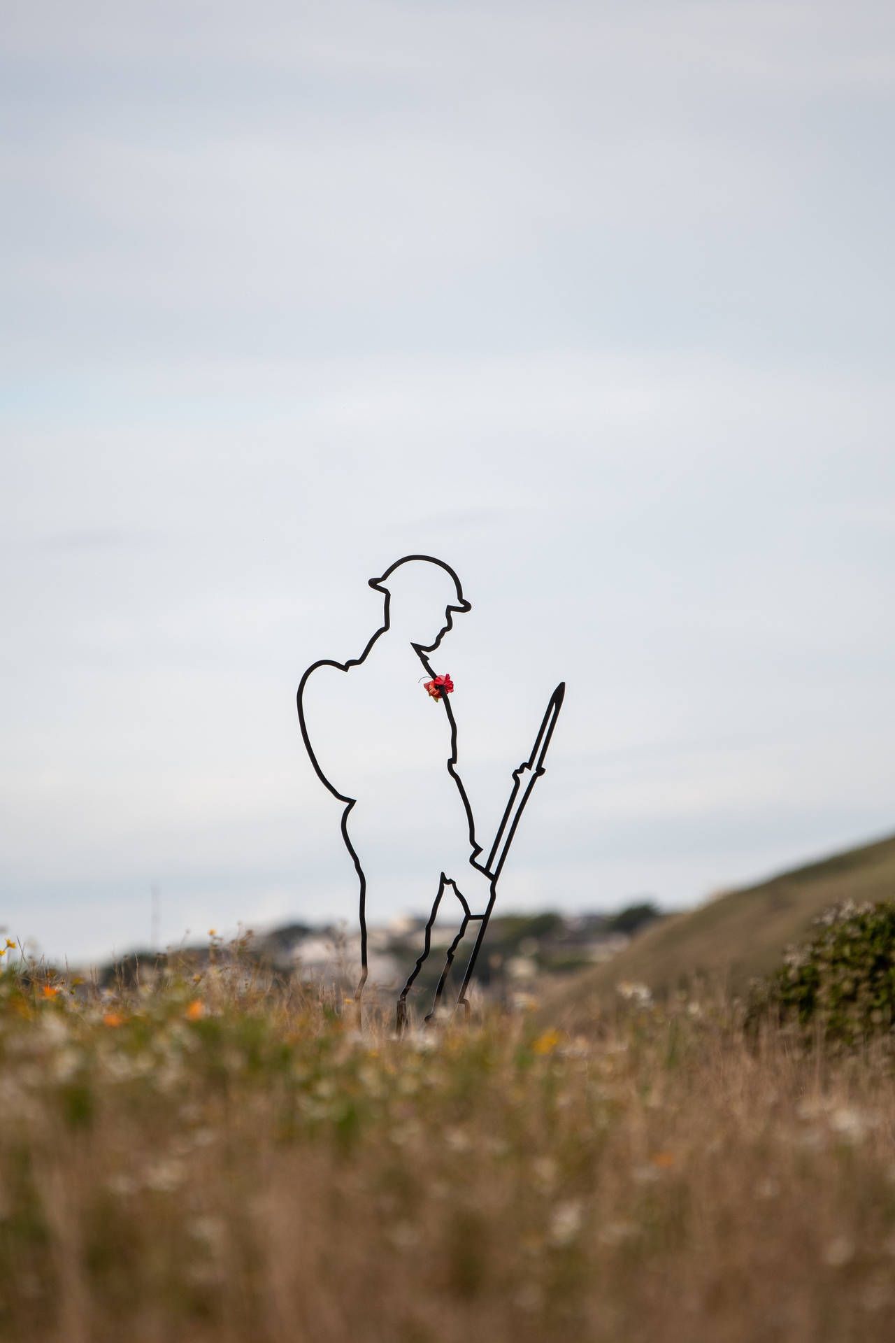 1280x1920 Download Soldier Outline Remembrance Day Wallpaper