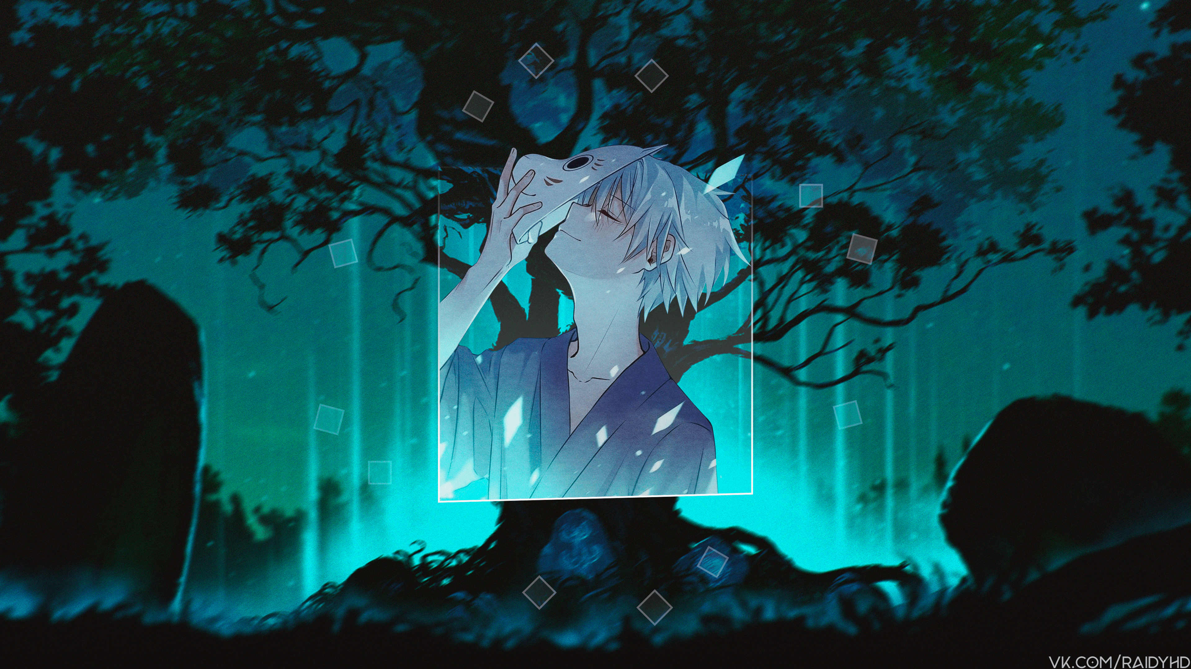 3840x2160 4K, Cyan, Night, Anime Boys, Picture In Picture, Anime Gallery HD Wallpaper