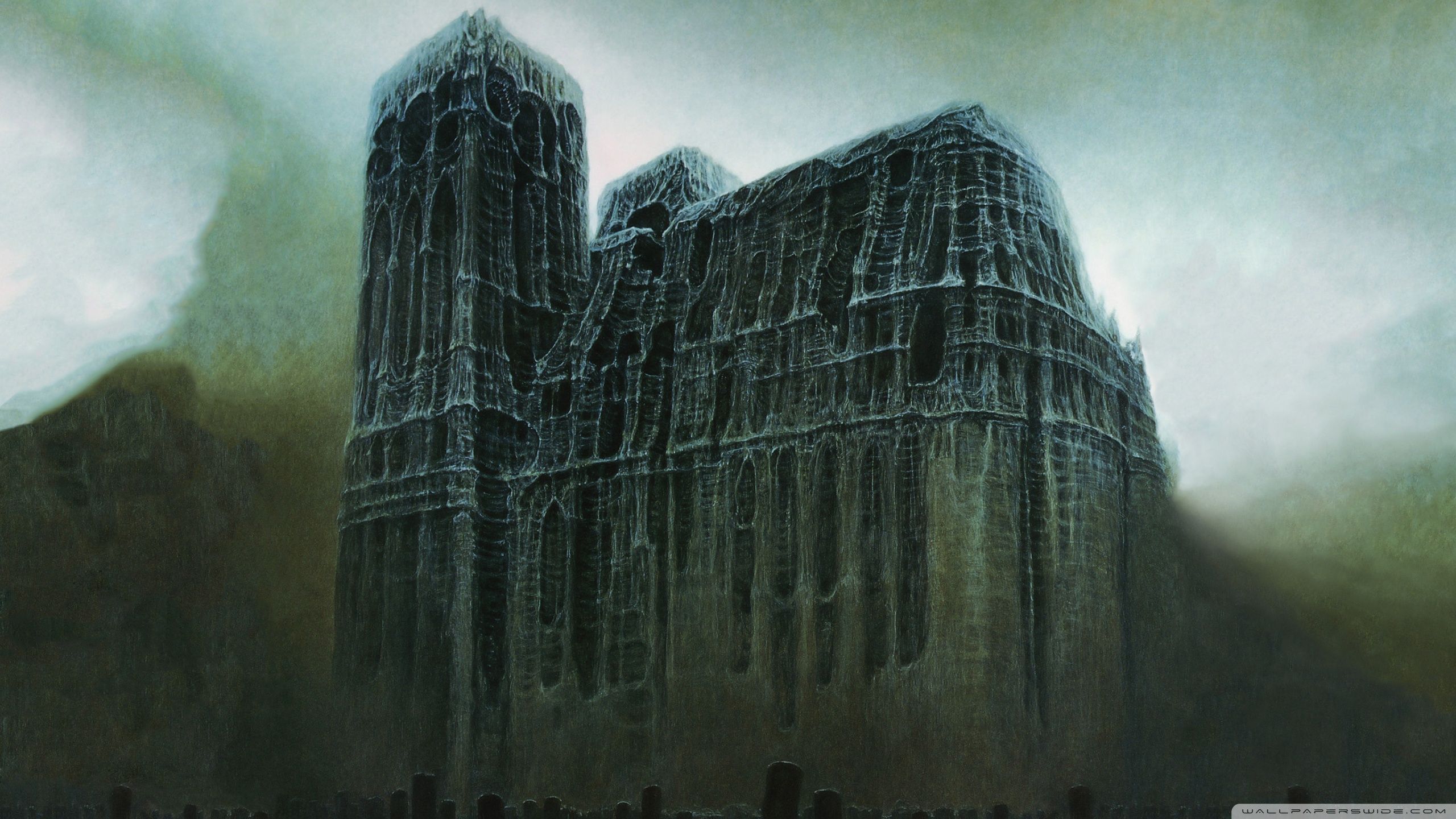 2560x1440 Zdzislaw Beksinski Cathedral Ultra HD Desktop Background Wallpaper for 4K UHD TV : Tablet