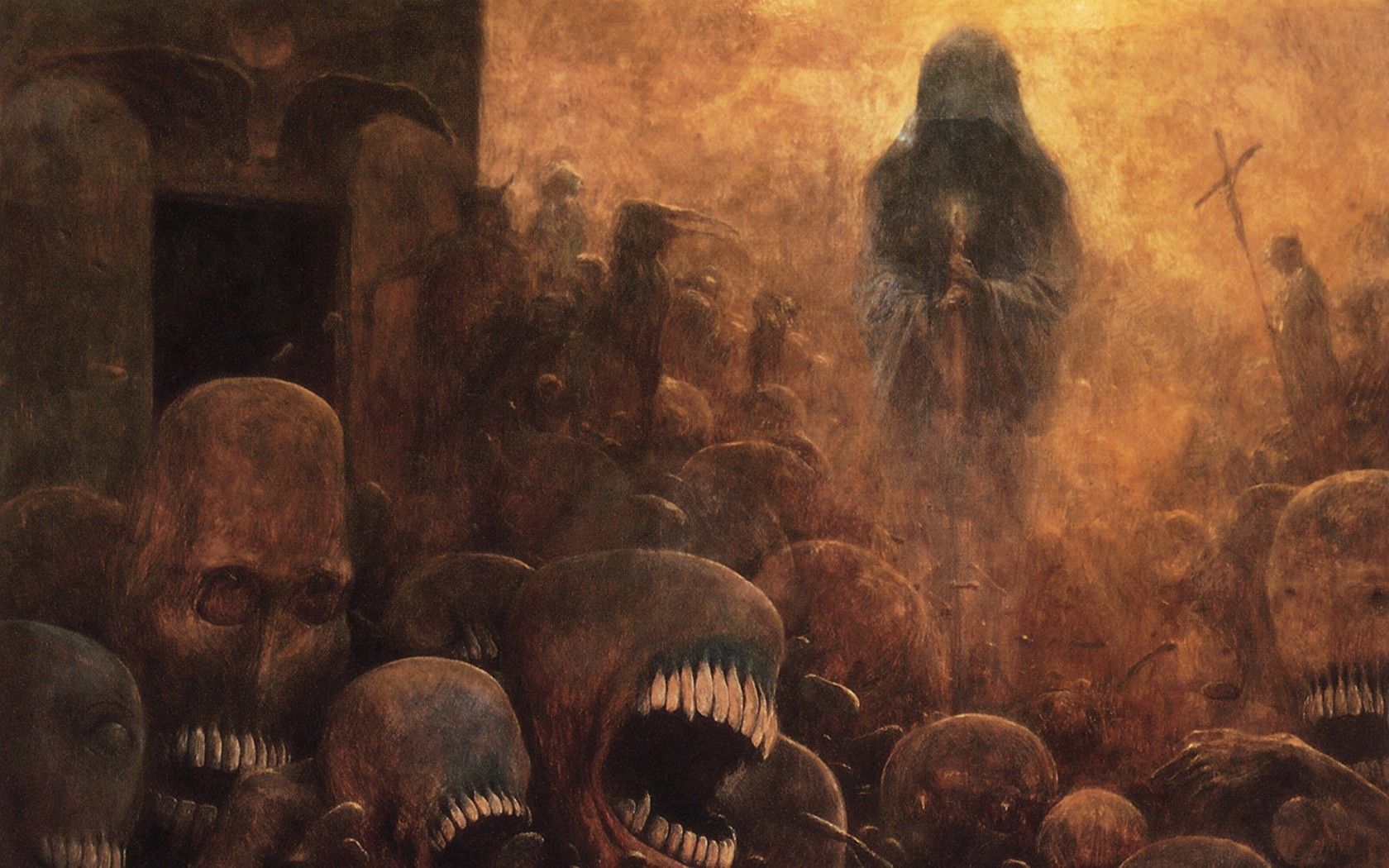 1680x1050 Zdzisław Beksiński, artwork, dark Gallery HD Wallpaper