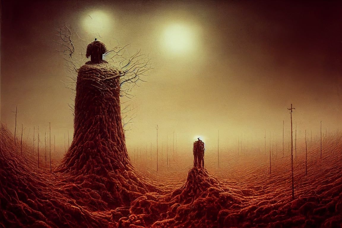 1152x768 prompthunt: The death style by Zdzislaw Beksiński, cinematic, fantasie, photorealistic, sciencefiktion