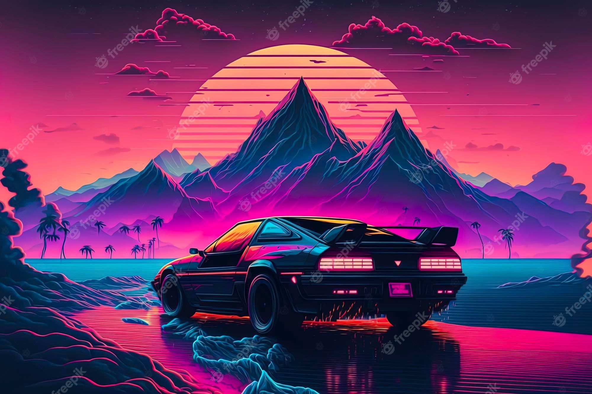 Cyberpunk 2077 #synthwave #car digital art #vehicle futuristic