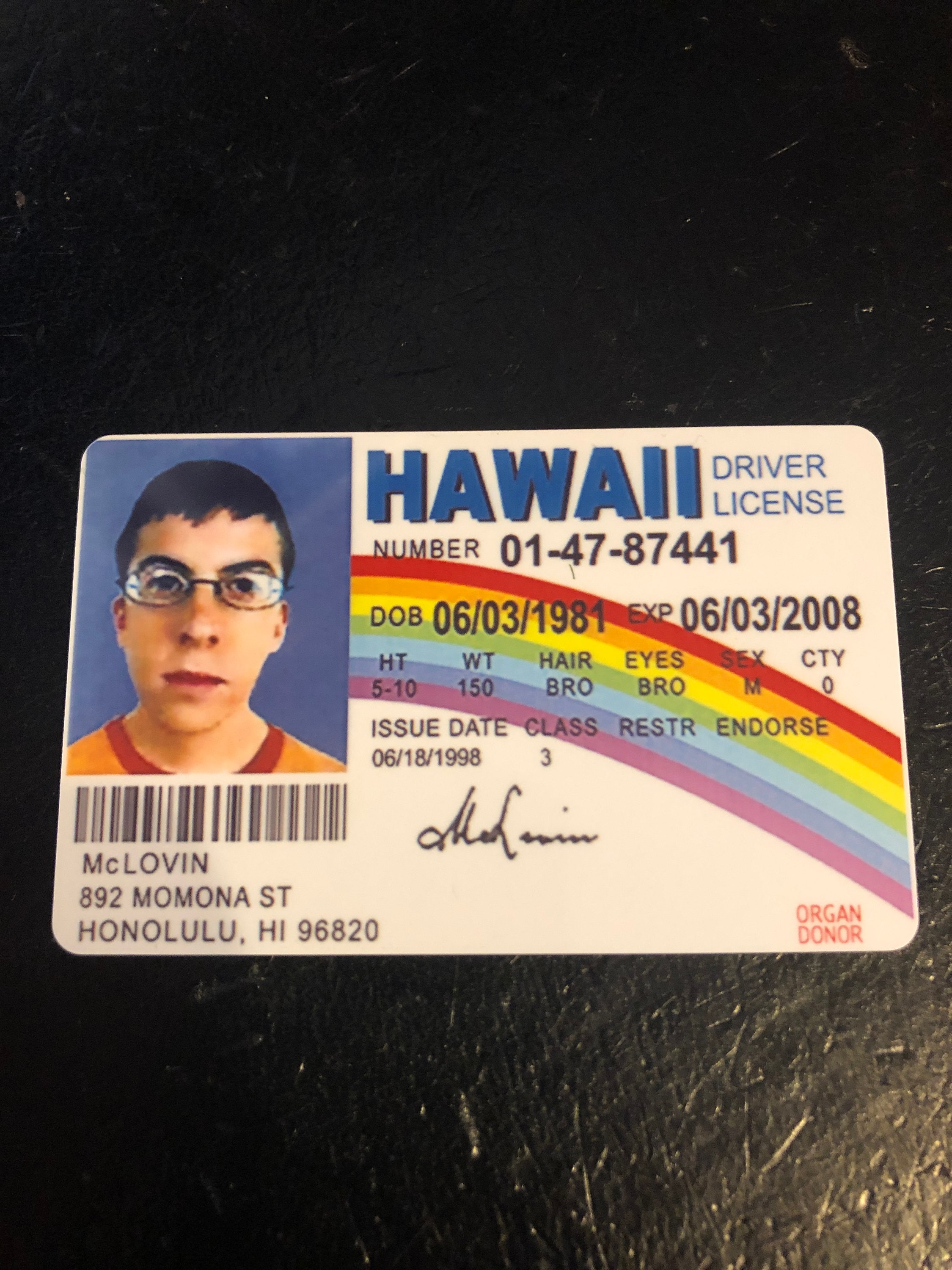 2250x3000 Mclovin SUPERBAD Driver License Movie Prop