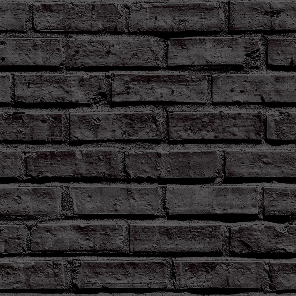 1000x1000 Arthouse Black Brick Wallpaper in the Wallpaper department at