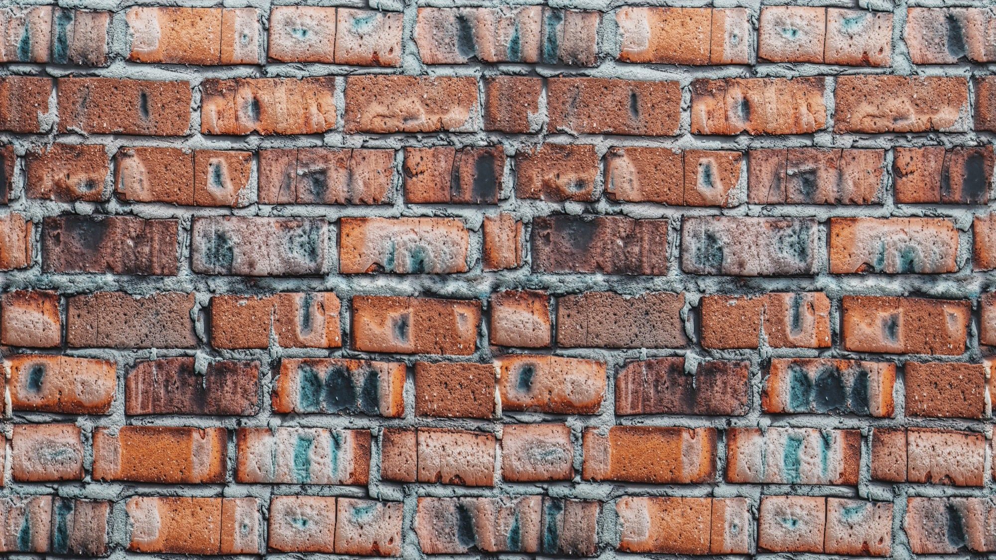 2000x1125 Premium Photok high resolution dirty orange wall brick wallpaper background realistic 3D rendering 014