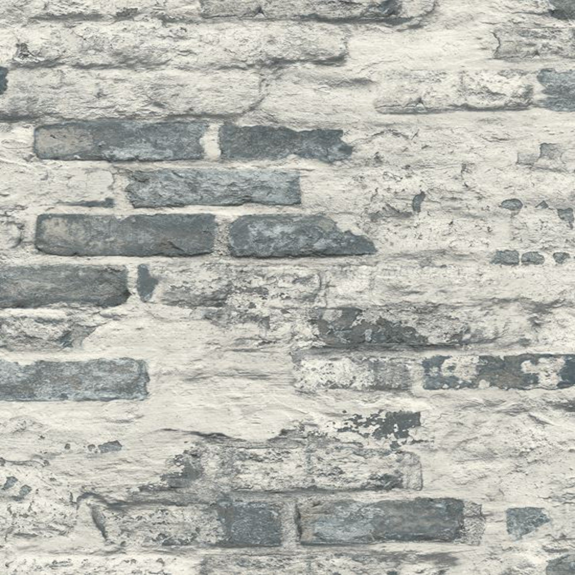 2000x2000 Asperia Distressed Brick White Wallpaper