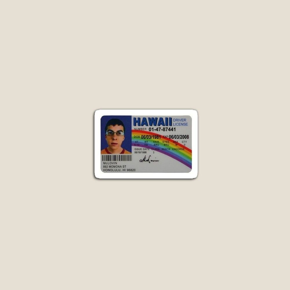 1000x1000 Superbad McLovin ID Stickerundefined