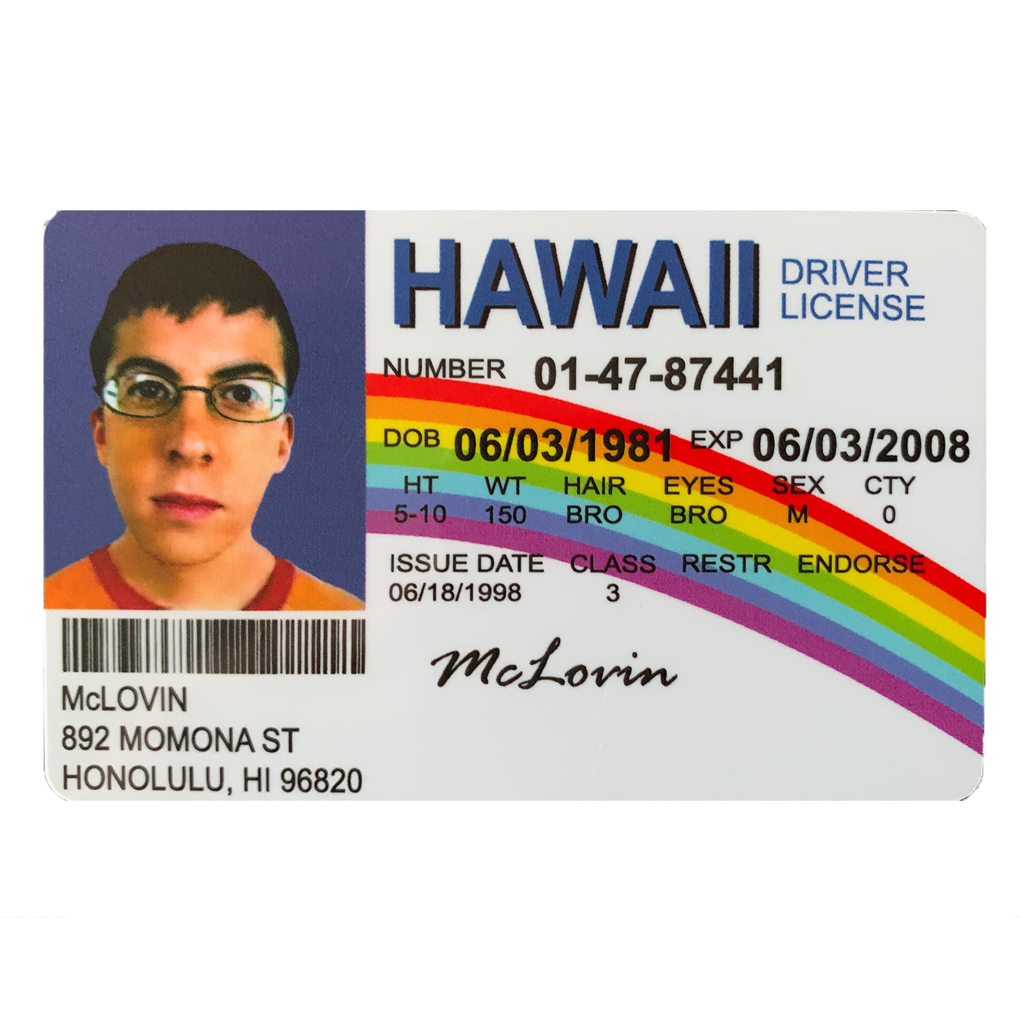 2000x2000 McLovin ID Card Fake : Amazon.nl: Fashion