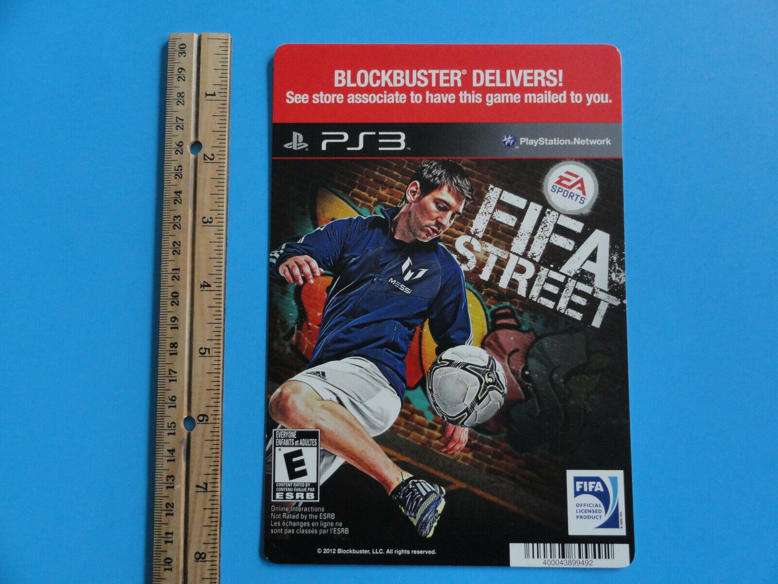 1600x1200 PLAYSTATION 3 FIFA STREET BLOCKBUSTER VIDEO BACKER CARD 5&;X8&; NO GAME