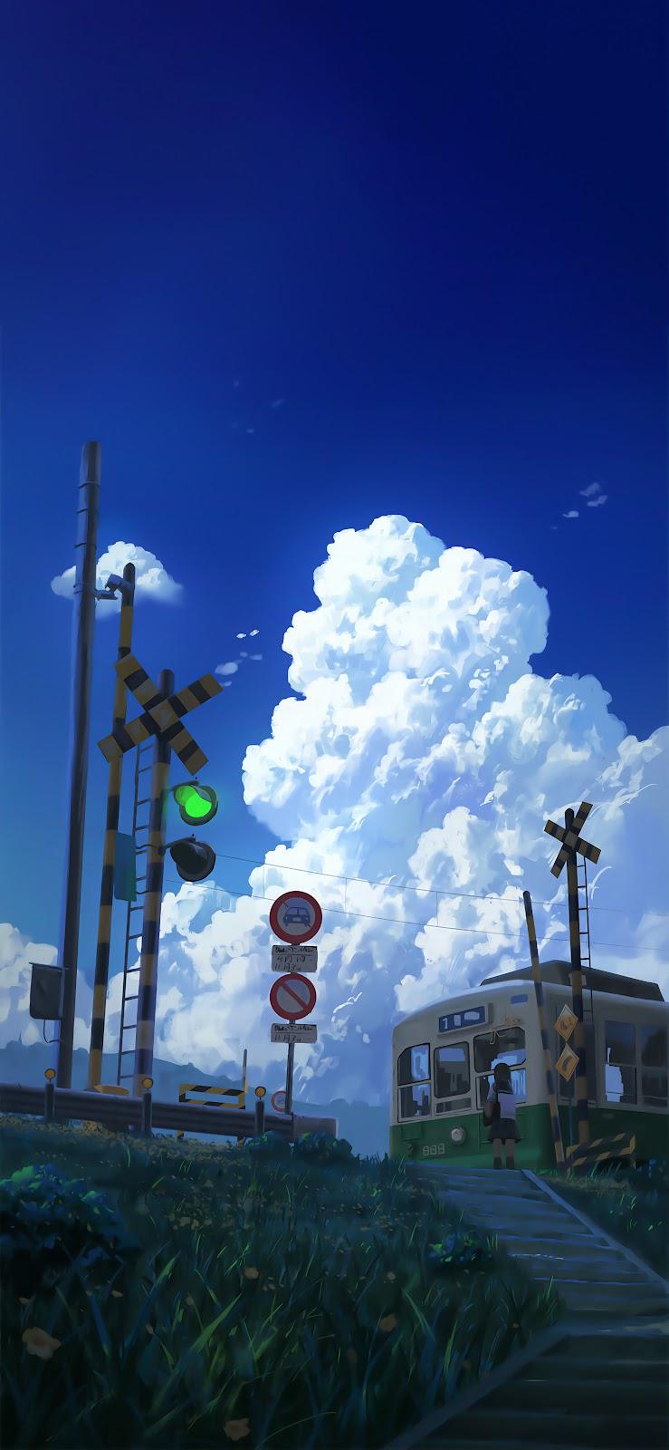 739x1600 Anime landscape