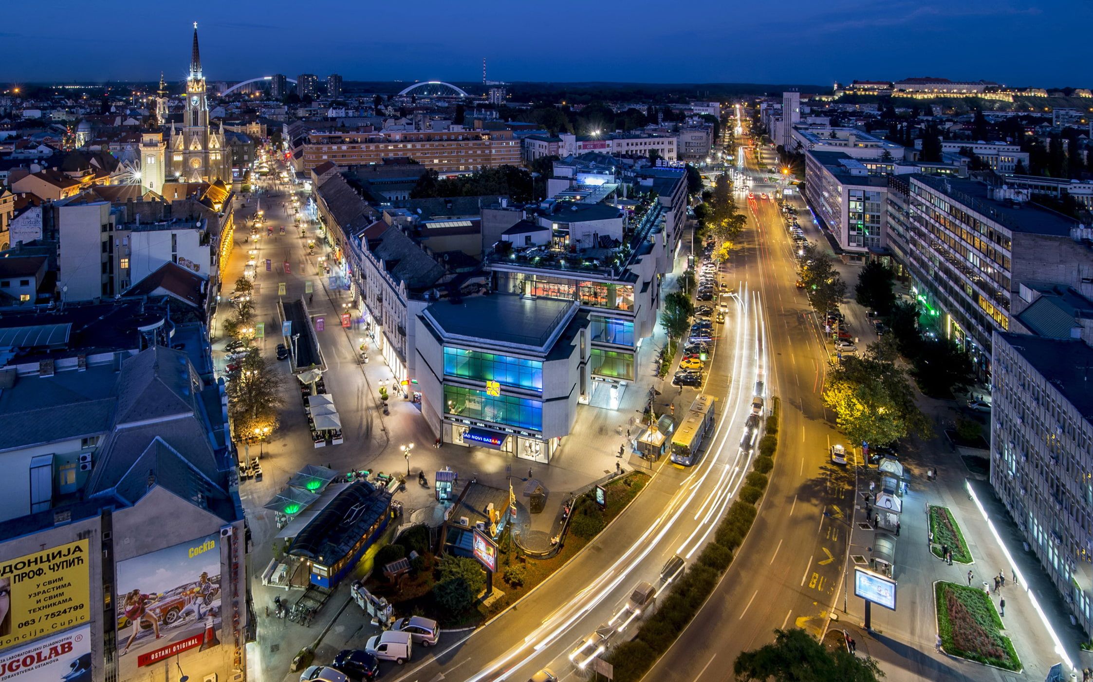2245x1400 Wallpaper / juzhna, serbia, 1080P, novi, cities, photo, sad, evening, houses, bachka, roads, street free download