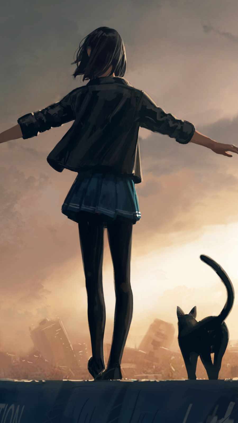 900x1601 Girl with Cat iPhone Wallpaper Wallpaper : iPhone Wallpaper