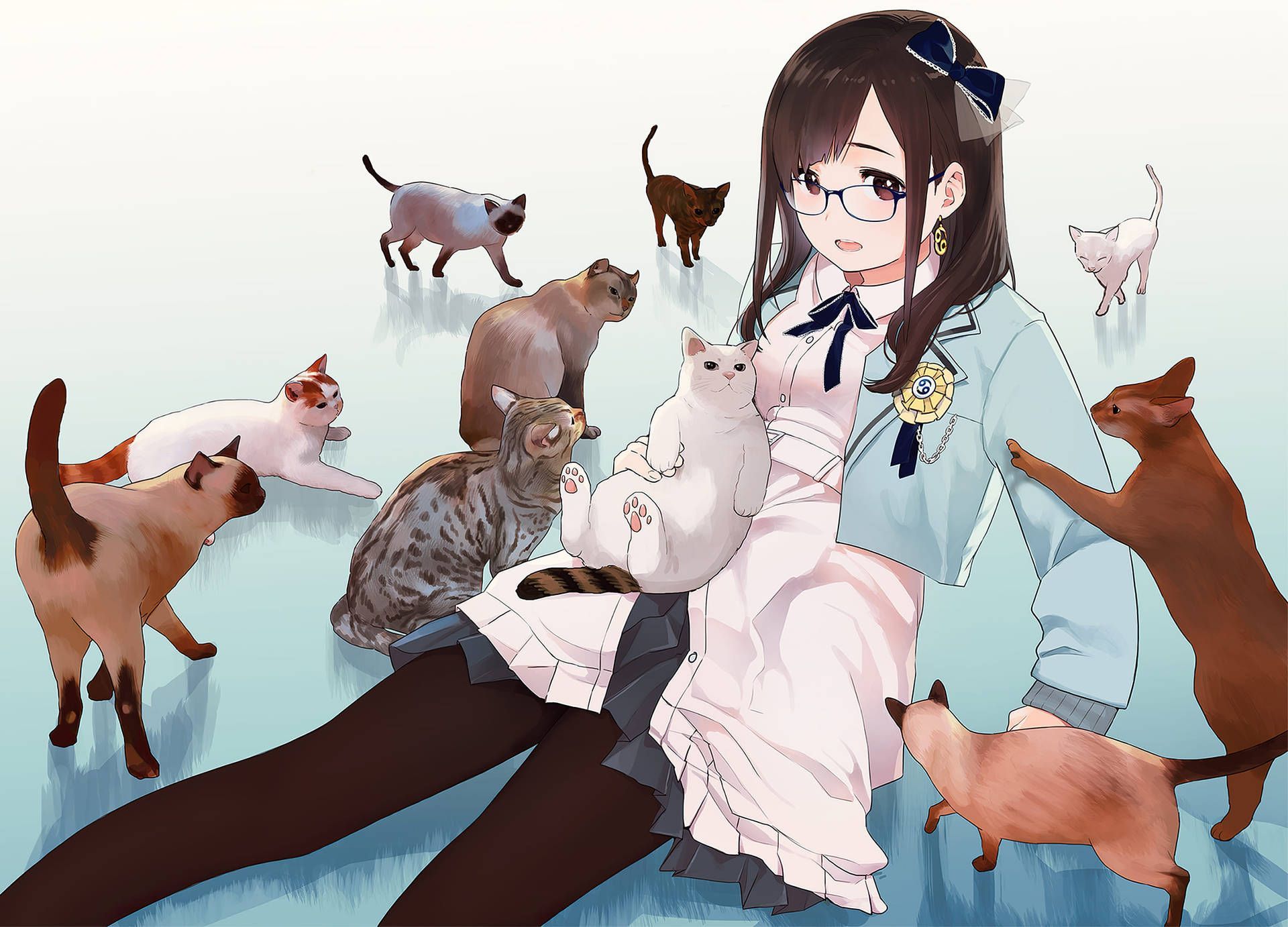 1920x1382 Anime Cat Wallpaper