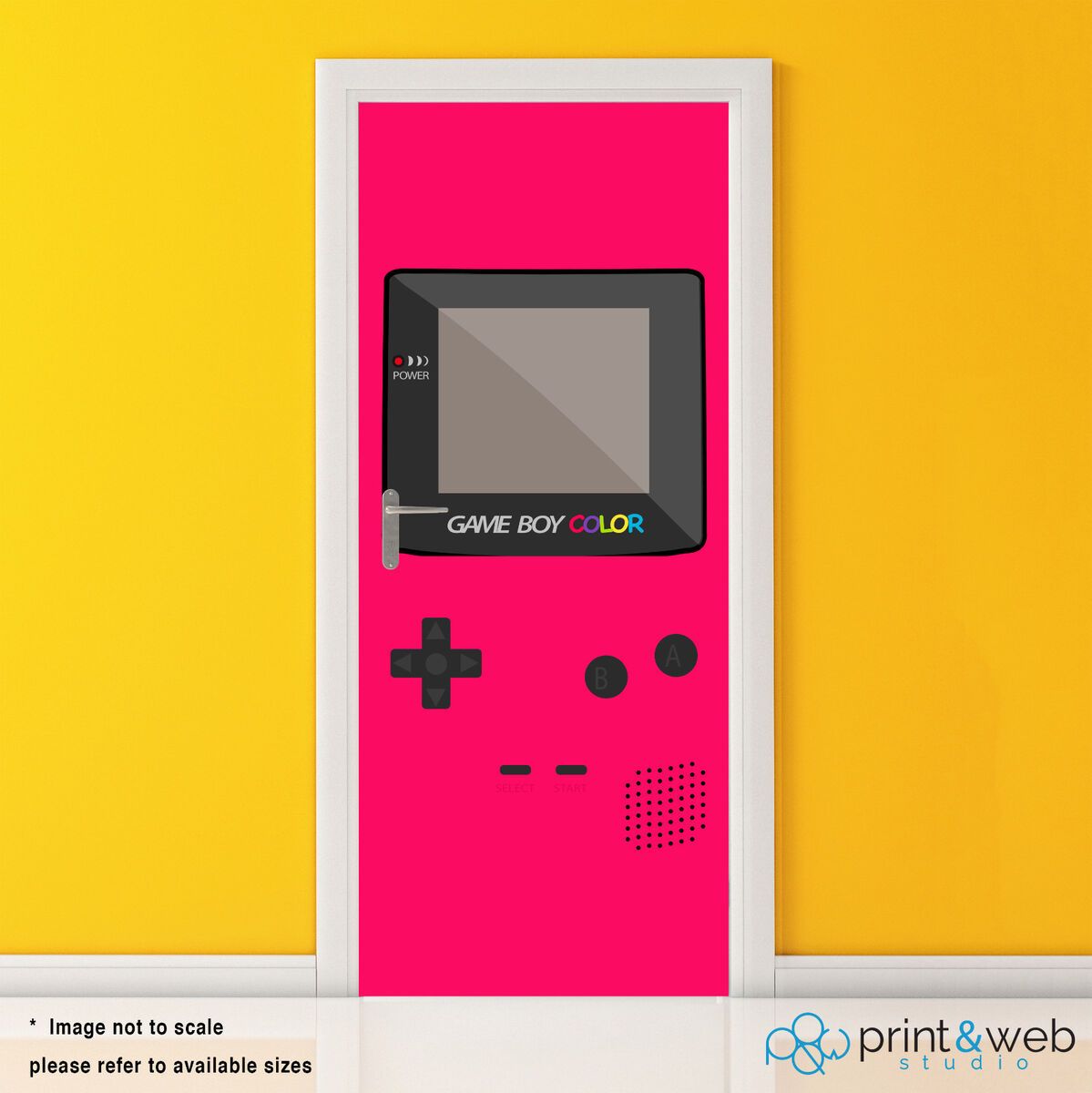 1199x1200 Gameboy Colour Vinyl Door Wrap Decal Sticker Self Adhesive Decor Retro Gamer