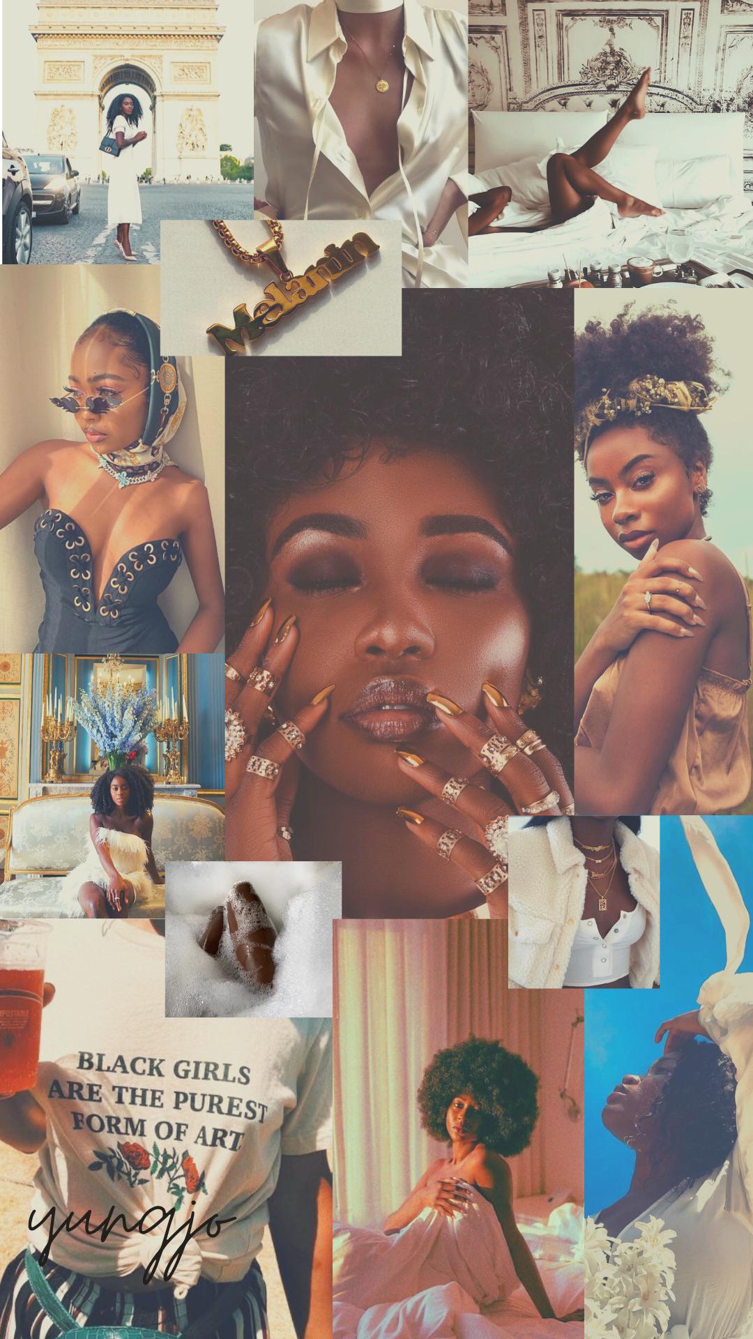 1080x1920 Made this collage wallpaper. Black girl magic ✨