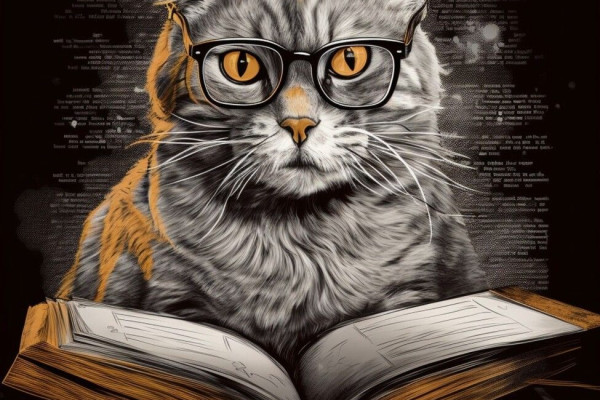 Cat Book Wallpaper