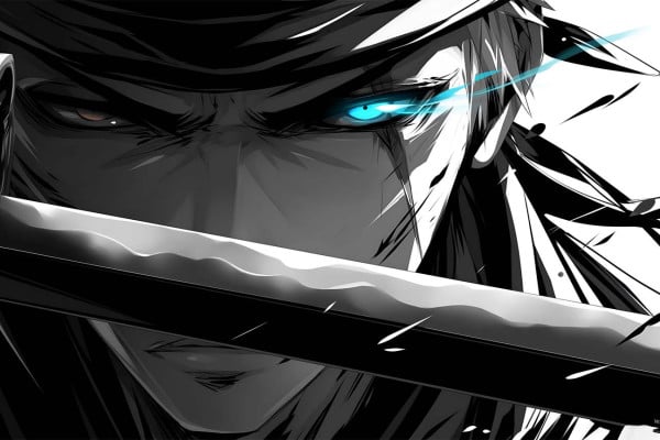 Black and White Anime 4K Wallpaper