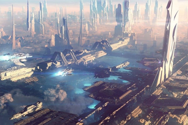 Future Space City Wallpaper