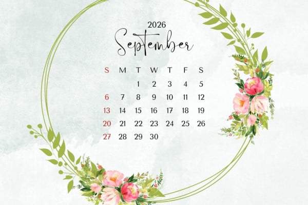 September 2026 Calendar Wallpaper