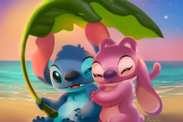 Download Adorable Love  Stitch and Angel Wallpaper  Wallpaperscom