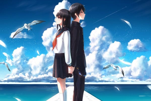 Holding Hands Romantic Anime Wallpapers Top Free Holding Hands Romantic Anime Backgrounds Wallpaperaccess